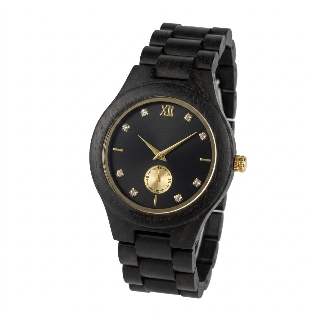 ARNOLFO-203 Orologio in legno ebano unisex