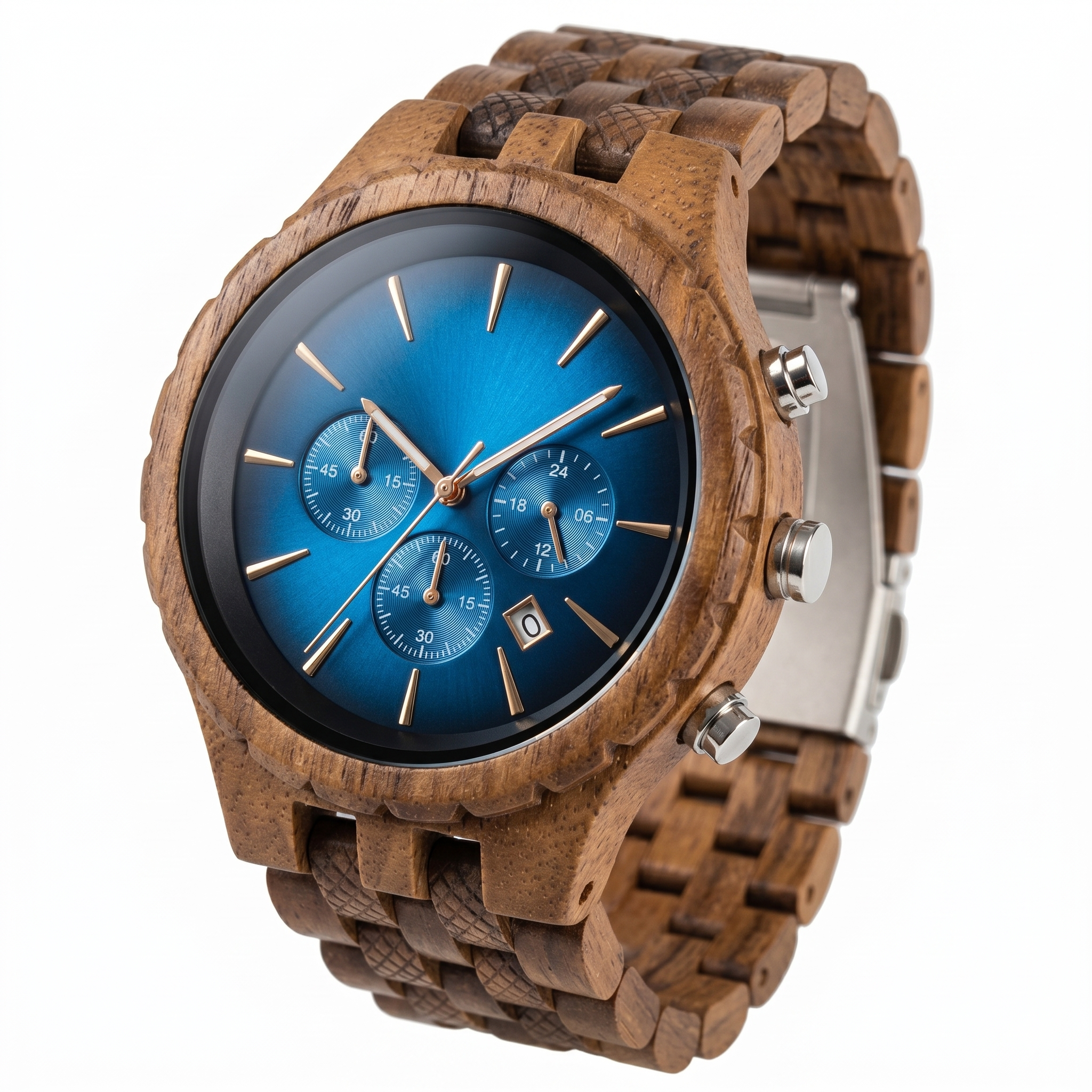CRONO-229 Orologio Cronografo da polso in vero legno