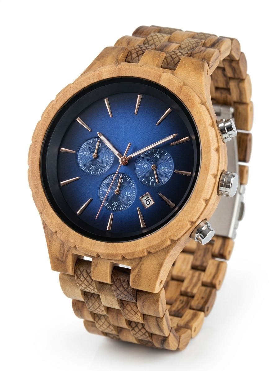 CRONO-231 Orologio Cronografo da polso in vero legno