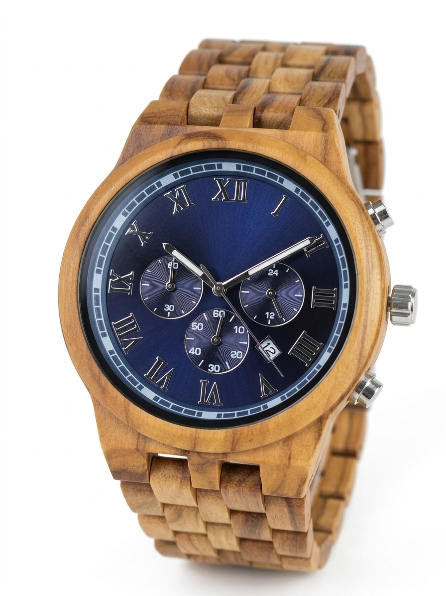 CRONO-234 Orologio Cronografo da polso in vero legno