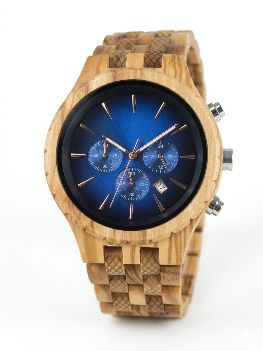 CRONO-236 Orologio Cronografo da polso in vero legno