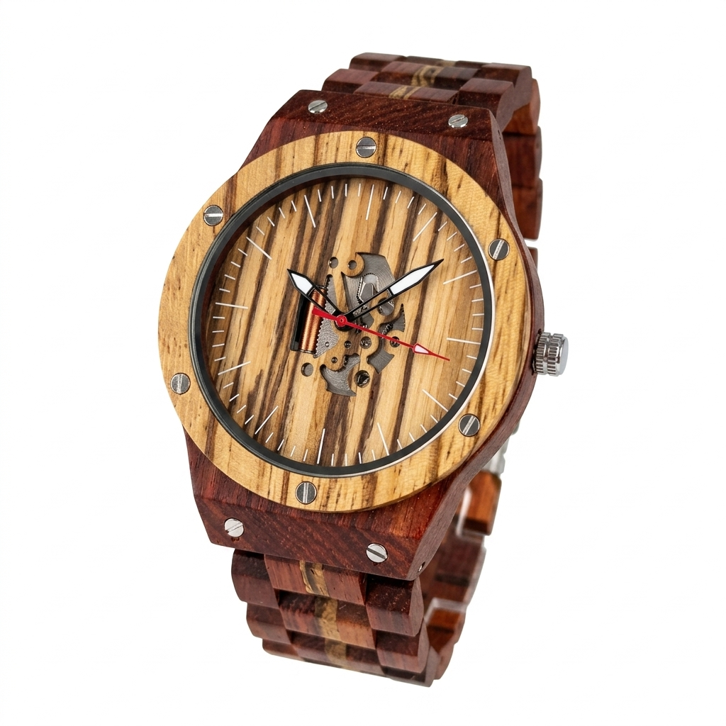 EFFIGE-212 Orologio da polso in vero legno