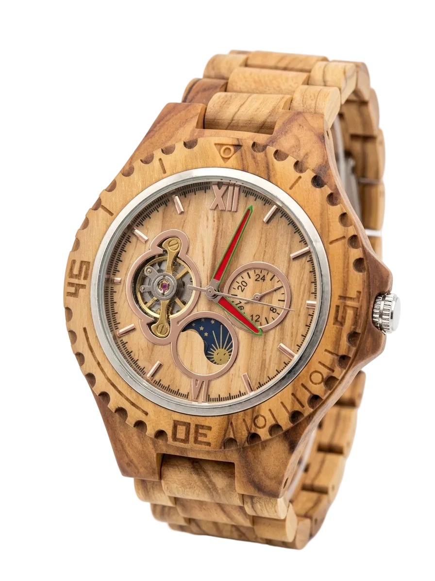 OLIVER-238 Orologio da polso in vero legno