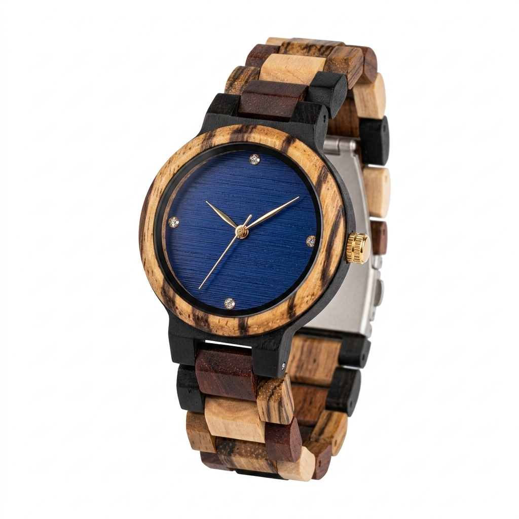 PERLA-206 Orologio da polso in vero legno.