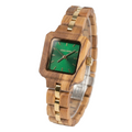 QUADRO-225 Orologio da polso quadrato in vero legno